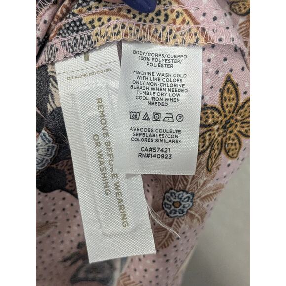 LOFT Floral Fluted Maxi Length Skirt Silky Feel Pink Multi Color Womens Size 6 - Picture 6 of 7